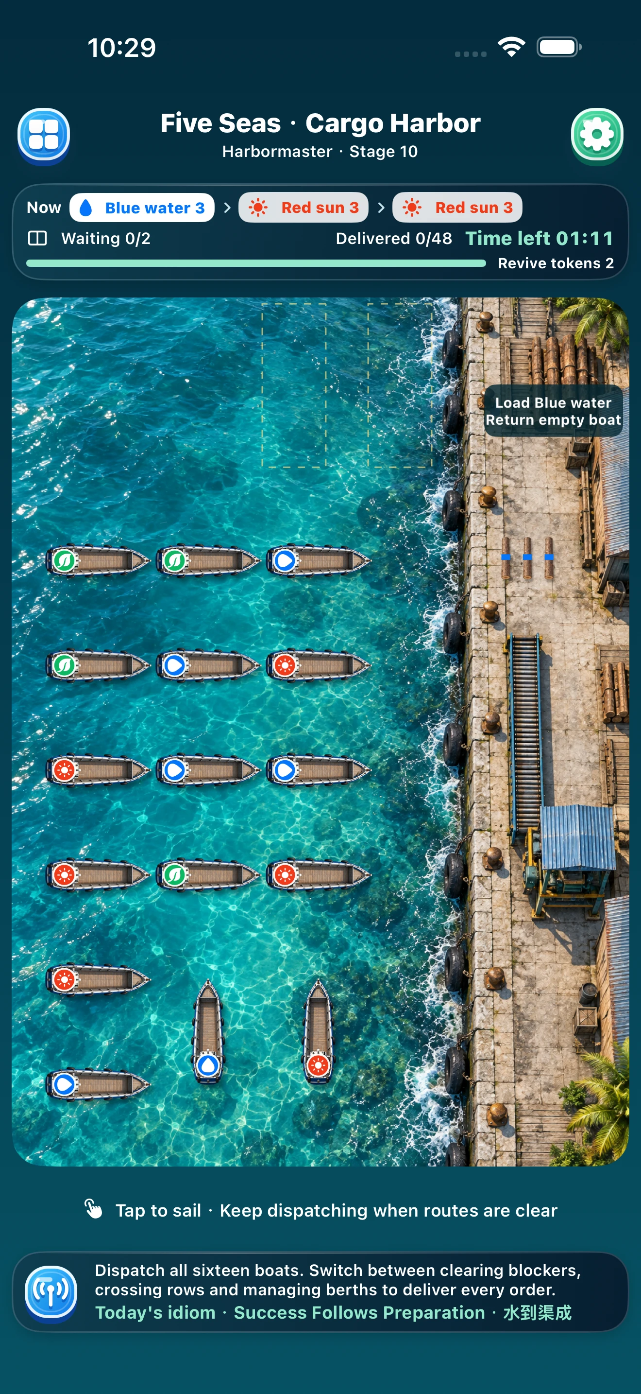 Cargo Harbor boats and loading orders